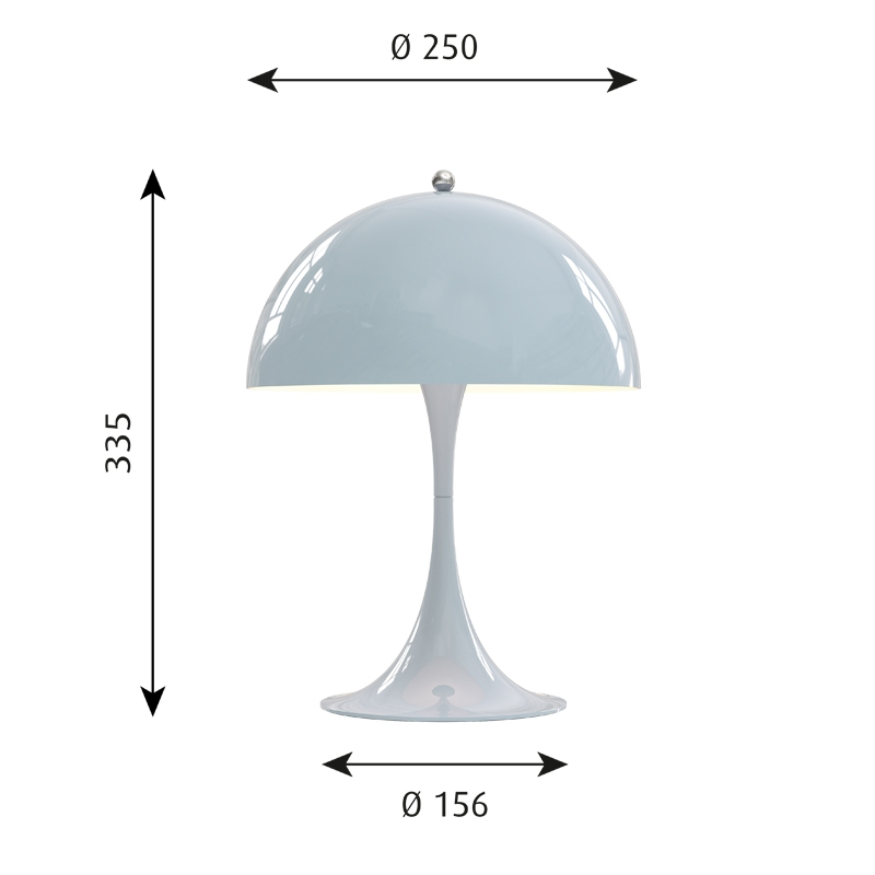 Lampe à poser PANTHELLA 250 Bleu pâle LOUIS POULSEN