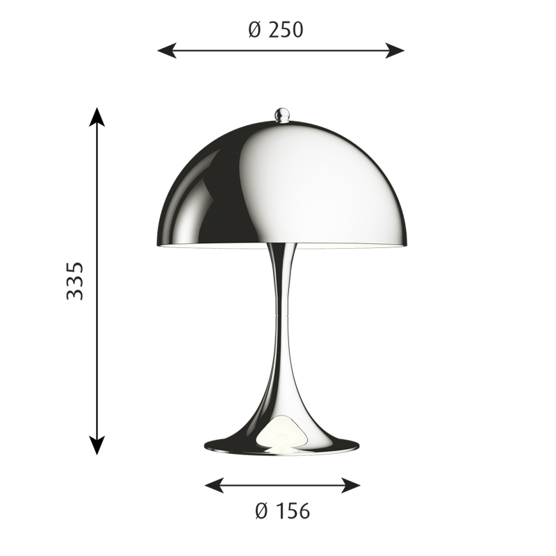 Lampe à poser PANTHELLA 250 Chrome LOUIS POULSEN