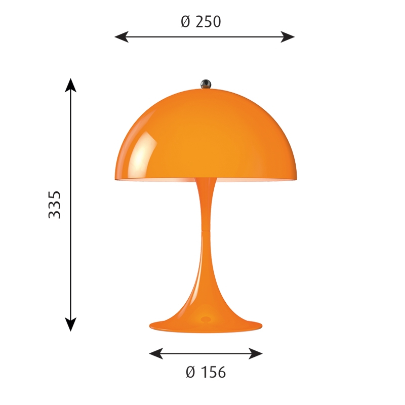 Lampe à poser PANTHELLA 250 Orange LOUIS POULSEN