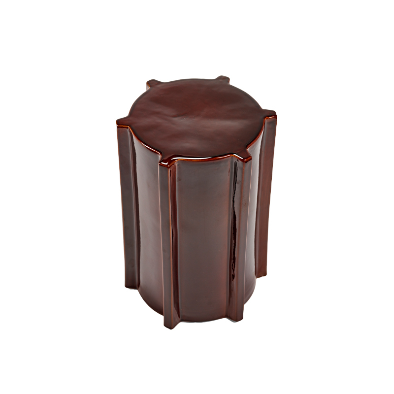 Table d'appoint guéridon PAWN GEOMETRIQUE Marron SERAX