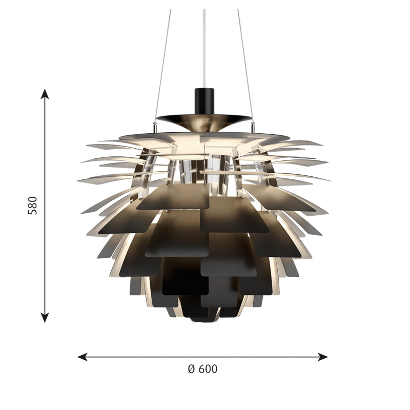 Suspension PH ARTICHOKE Ø60 Noir LOUIS POULSEN