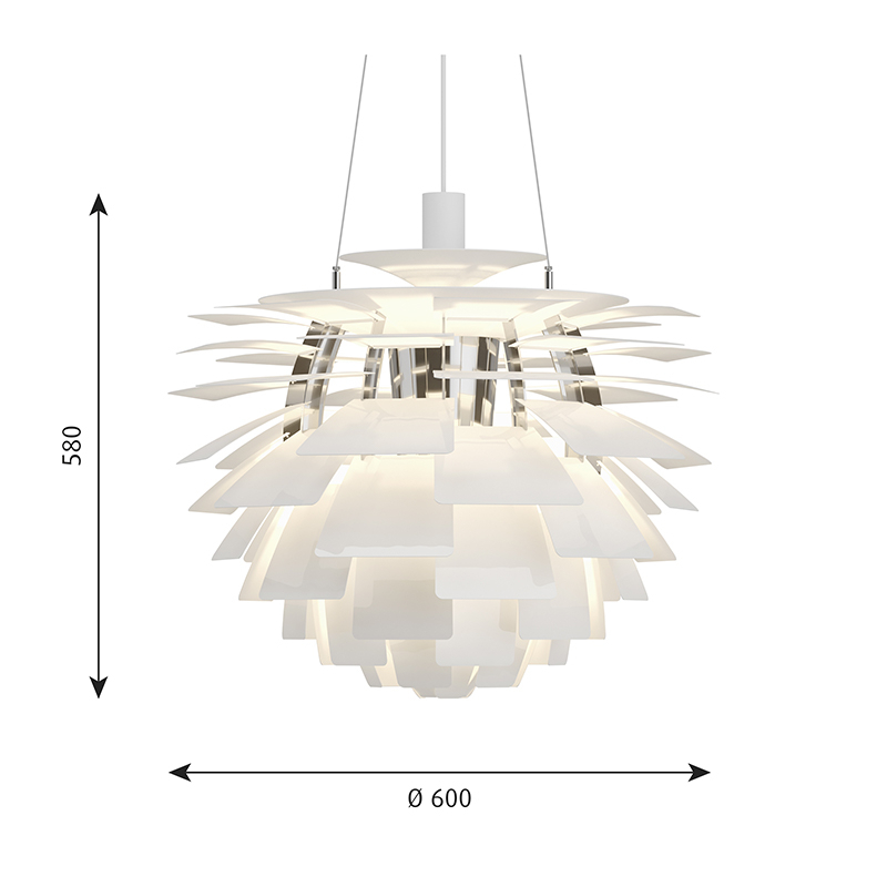 Suspension PH ARTICHOKE Ø60 Blanc LOUIS POULSEN