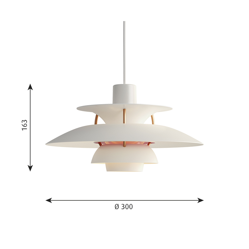 Suspension PH 5 MINI Blanc moderne LOUIS POULSEN