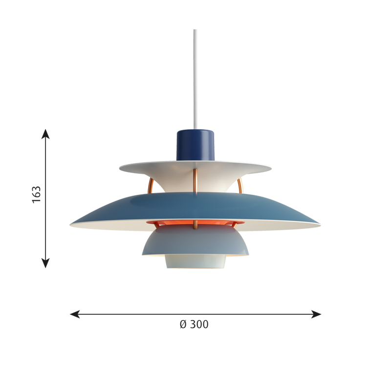 Suspension PH 5 MINI Nuances de bleu LOUIS POULSEN