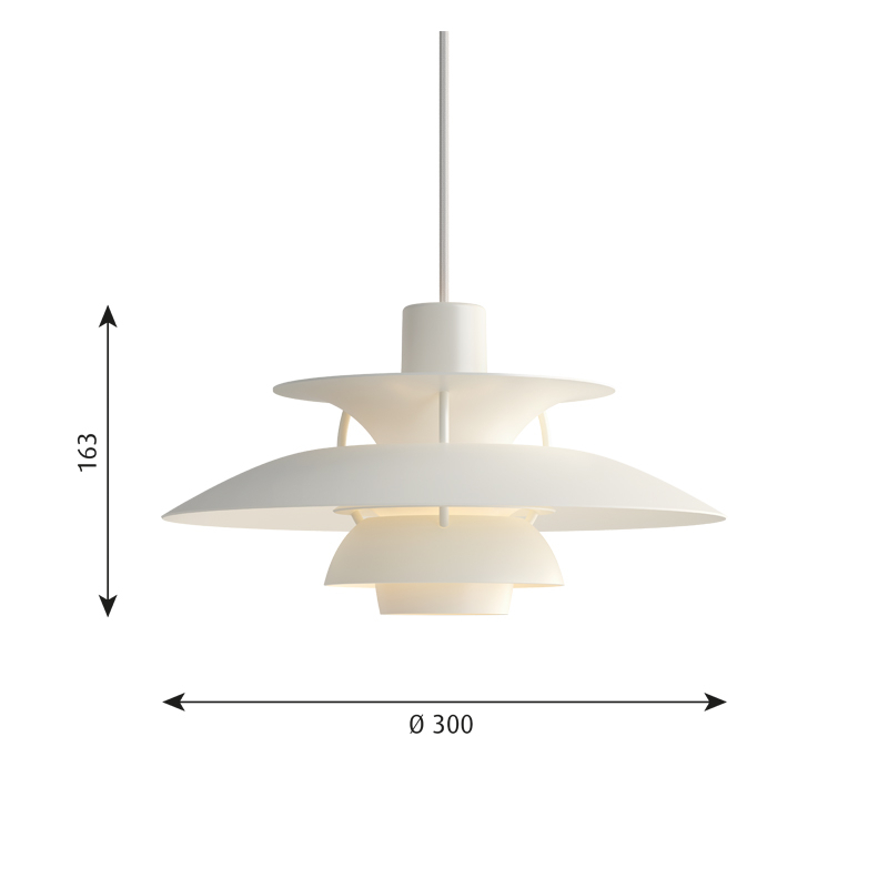 Suspension PH 5 MINI Monochrome blanc LOUIS POULSEN