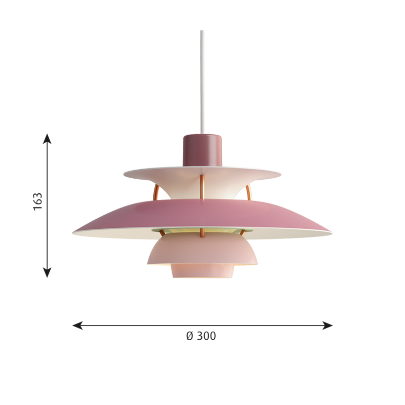 Suspension PH 5 MINI Nuances de rose LOUIS POULSEN
