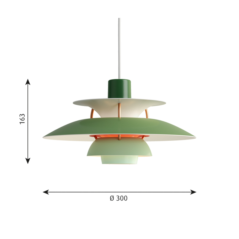 Suspension PH 5 MINI Nuances de vert LOUIS POULSEN