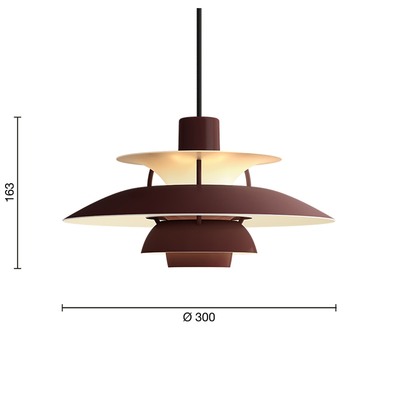 Suspension PH 5 MINI Monochrome Burgundy LOUIS POULSEN