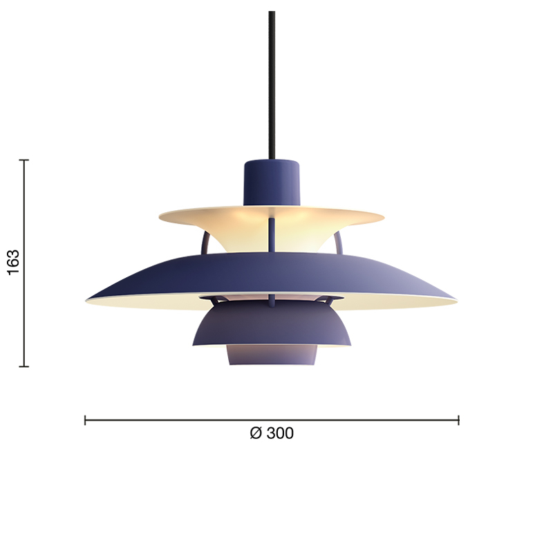 Suspension PH 5 MINI Monochrome Dusty Indigo LOUIS POULSEN