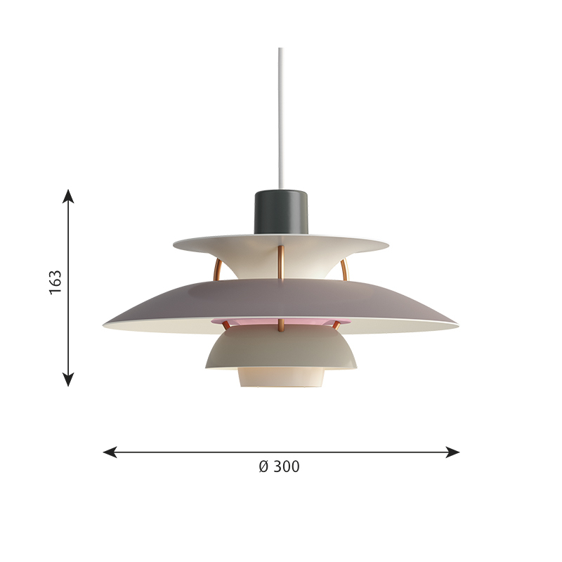 Suspension PH 5 MINI Nuances de gris LOUIS POULSEN