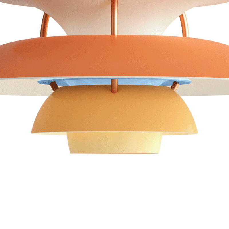 Suspension PH 5 MINI Nuances de orange  LOUIS POULSEN