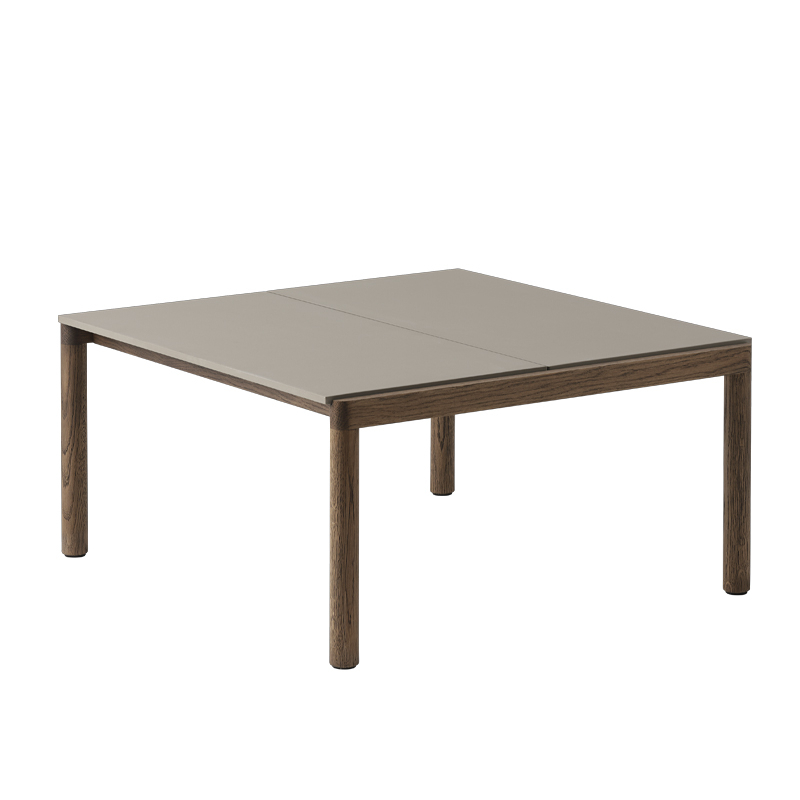Table basse COUPLE 80x84 Taupe / Chêne huilé foncé MUUTO