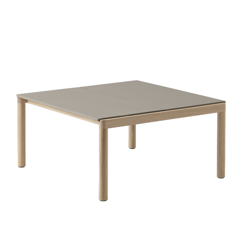 Table basse COUPLE 80x84 Taupe / Chêne MUUTO