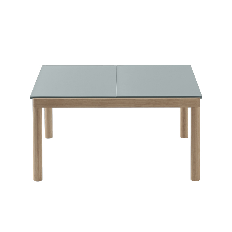 Table basse COUPLE 80x84 Taupe / Chêne MUUTO
