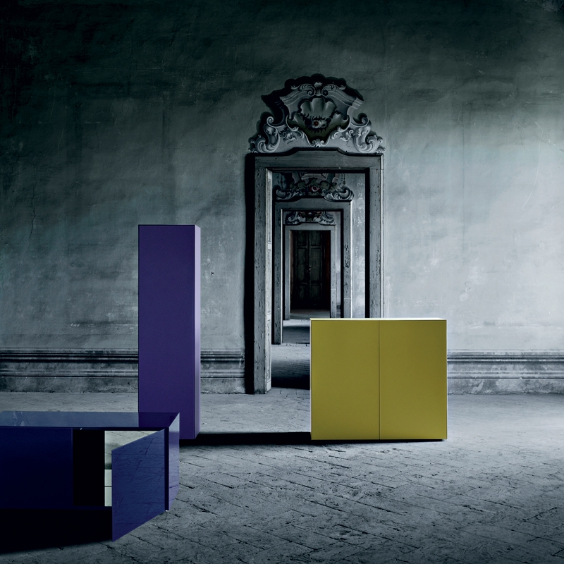 Meuble de rangement MAGIC BOX 2 portes Jaune GLAS ITALIA
