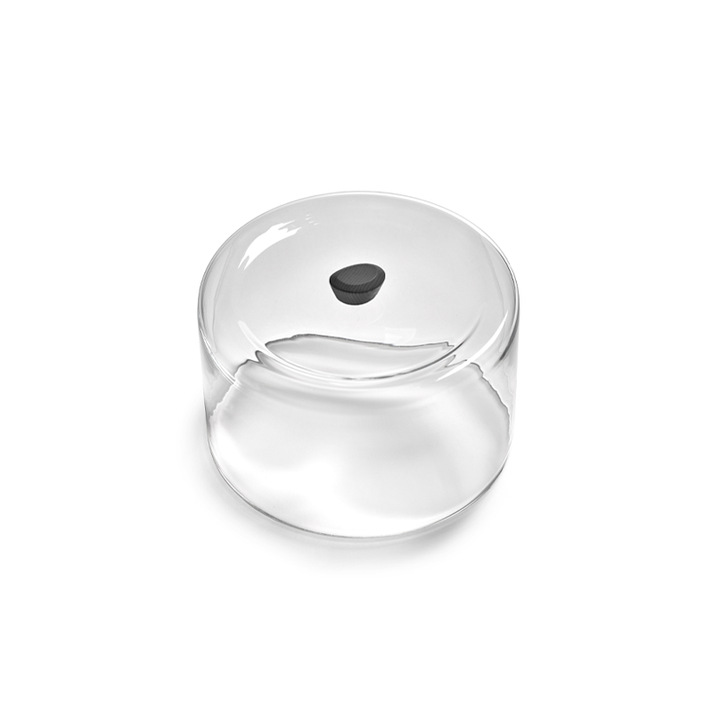 Plateau, plat Cloche en verre DUNE Frêne teinté noir SERAX