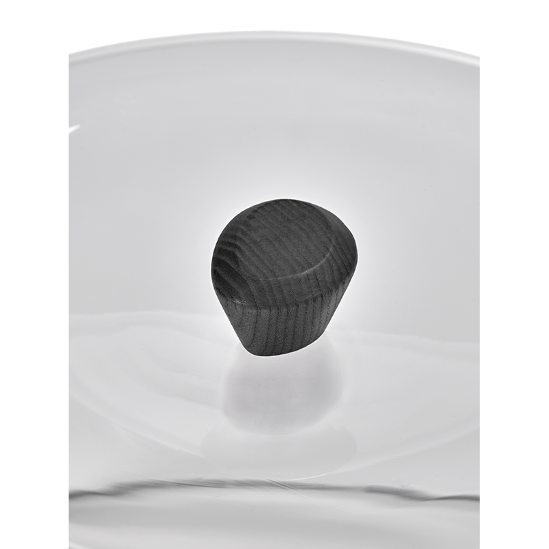 Plateau, plat Cloche en verre DUNE Frêne teinté noir SERAX