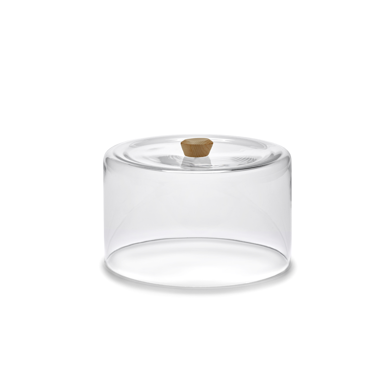 Cloche en verre DUNE Frêne naturel
