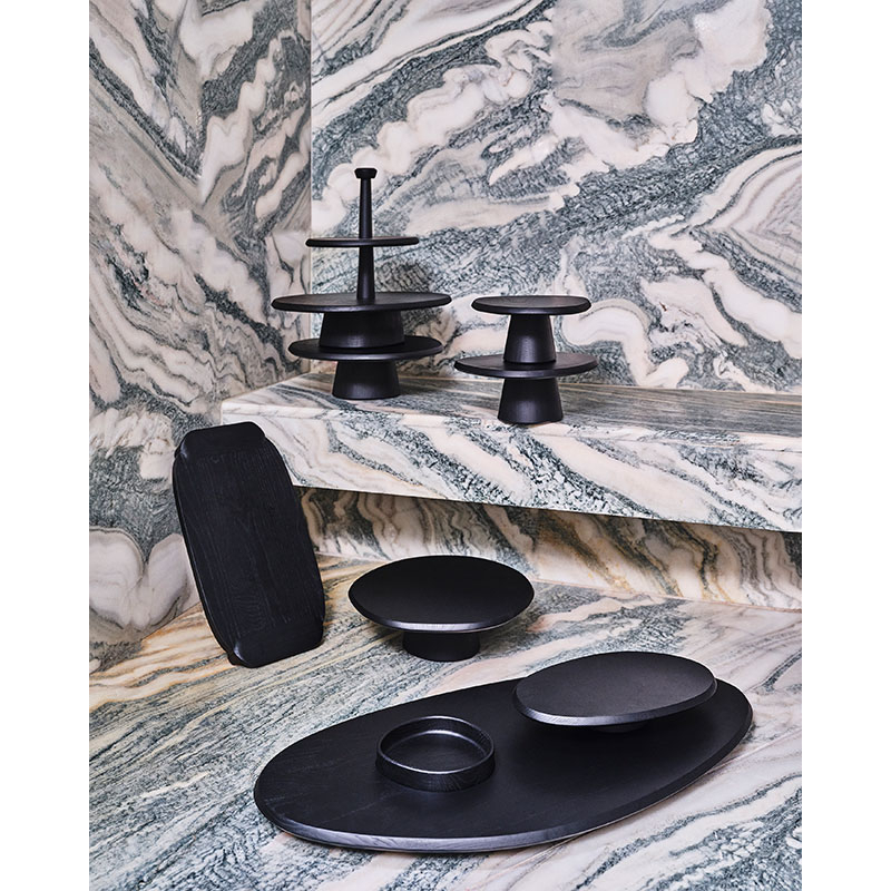 Plateau, plat PLATTER + BOWL 1 Frêne teinté noir SERAX