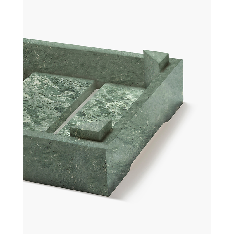 Plateau, plat TRAY S Marbre vert foncé SERAX