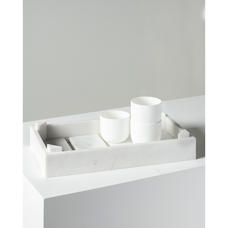 Plateau, plat TRAY M Marbre blanc SERAX