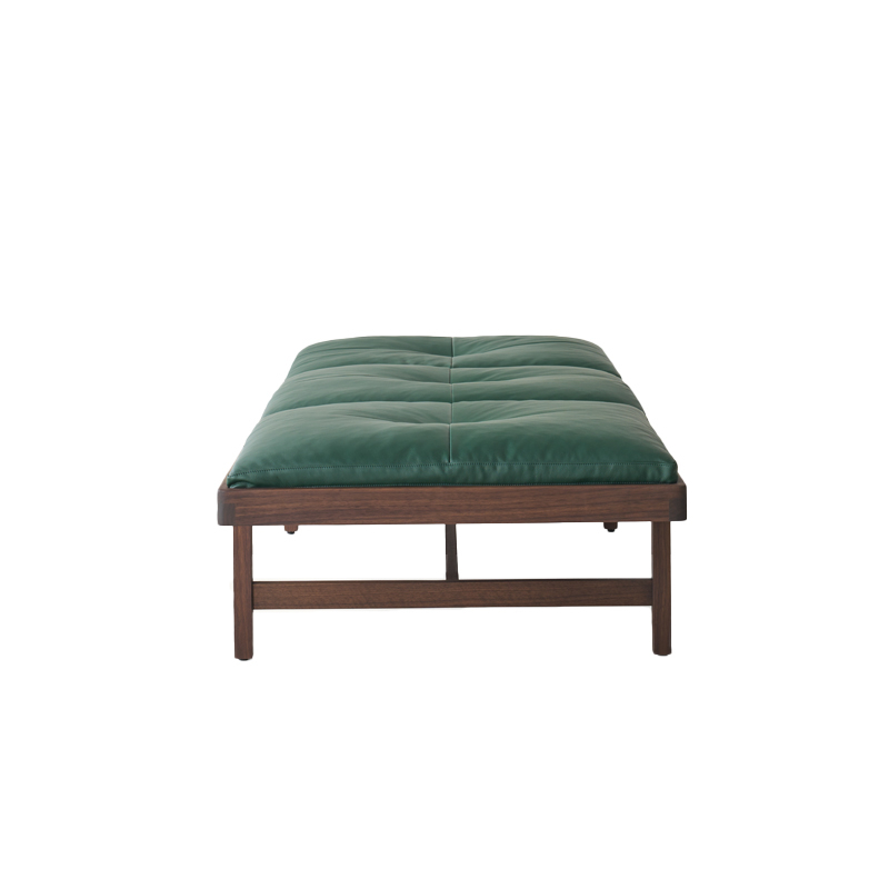 Canapé DAYBED Cuir Coach vert foncé/ noyer huilé noir BASSAMFELLOWS