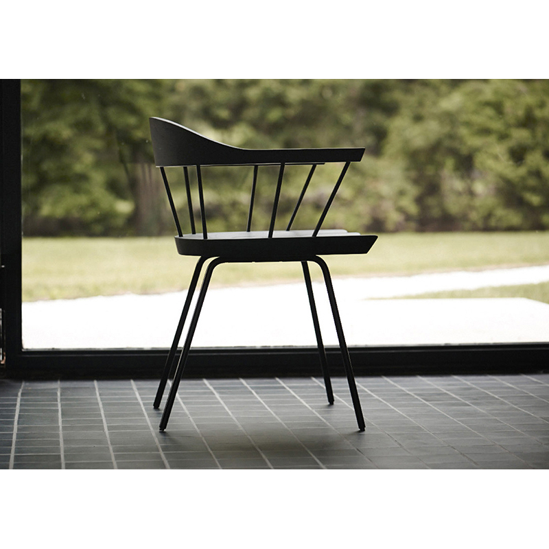 Chaise SPINDLE Noyer/ laiton satiné  BASSAMFELLOWS