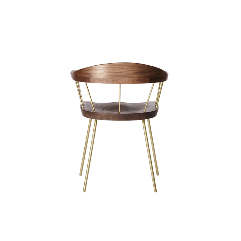 Chaise SPINDLE Noyer/ laiton satiné  BASSAMFELLOWS
