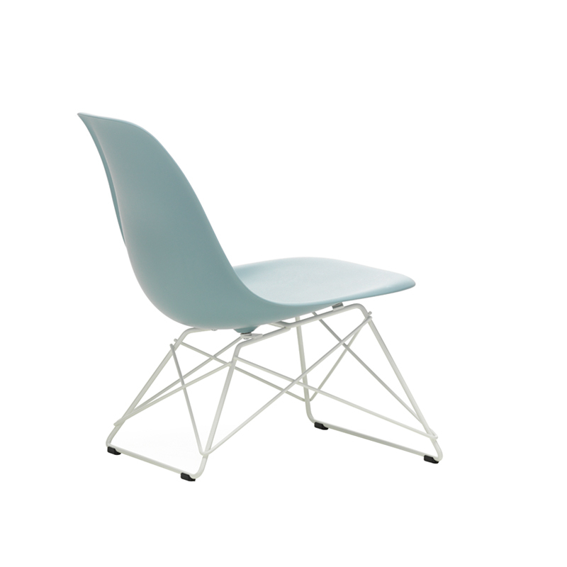 Fauteuil EAMES PLASTIC CHAIR LSR Gris bleuté RE/ blanc finition époxy VITRA