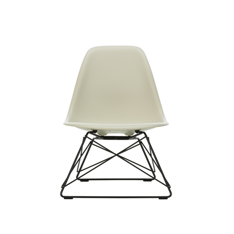 Fauteuil EAMES PLASTIC CHAIR LSR Gris galet RE/ noir finition époxy VITRA