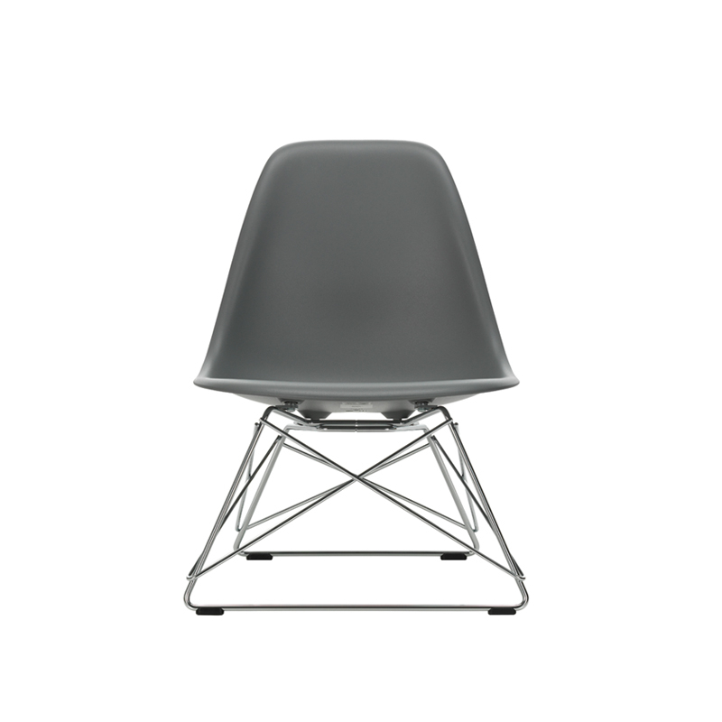 EAMES PLASTIC CHAIR LSR Granite grey RE/ high-sheen chrome