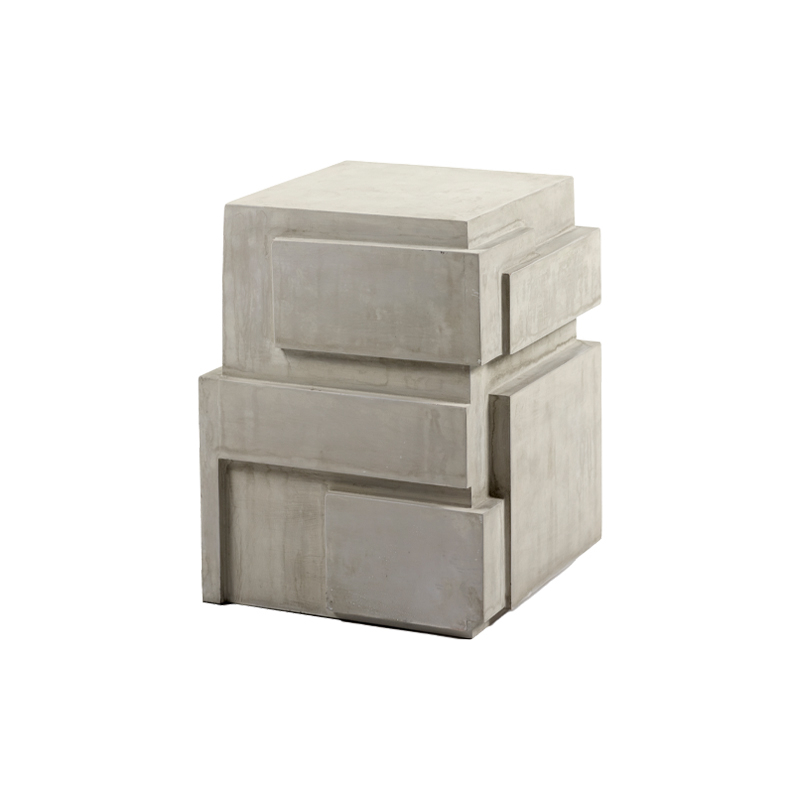 Table d'appoint guéridon CONCRETE PAWN Béton gris clair SERAX