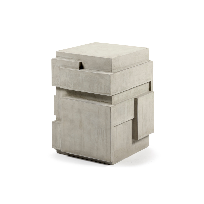 Table d'appoint guéridon CONCRETE PAWN Béton gris clair SERAX