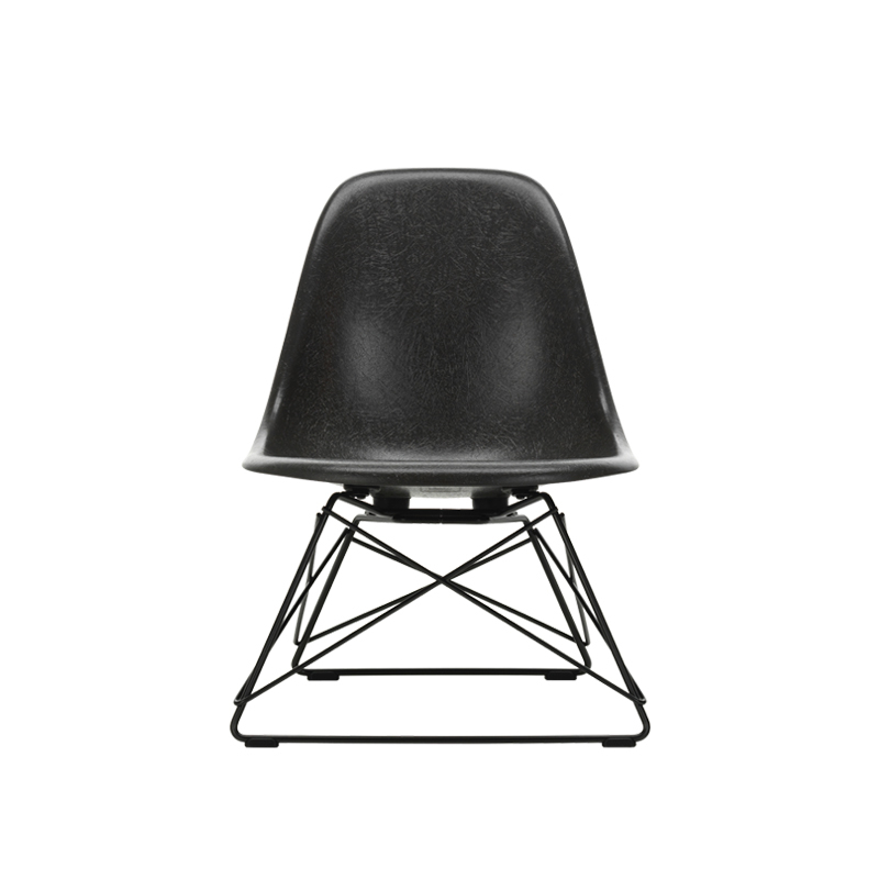 Fauteuil EAMES FIBERGLASS CHAIR LSR Gris foncé Eames/ noir finition époxy VITRA