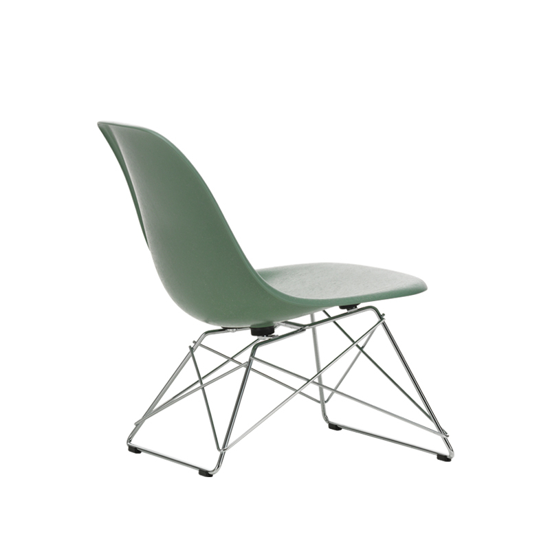 Fauteuil EAMES FIBERGLASS CHAIR LSR Vert mousse/ chromé brillant VITRA