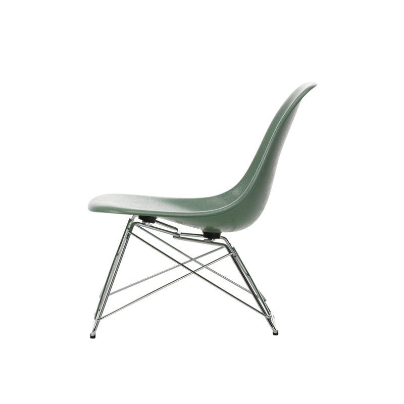 Fauteuil EAMES FIBERGLASS CHAIR LSR Vert mousse/ chromé brillant VITRA