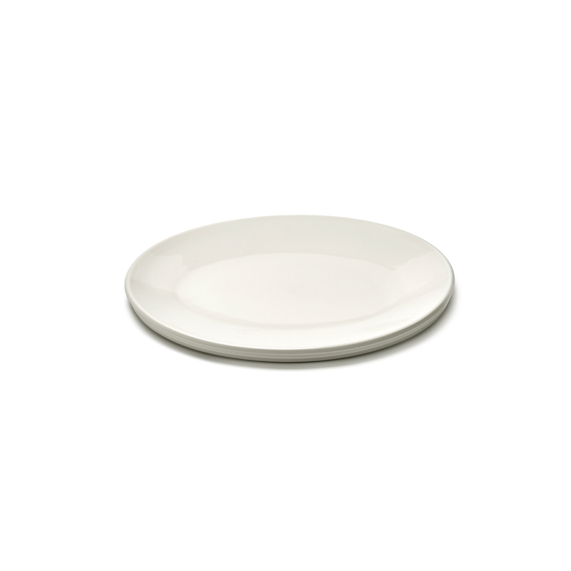 Plateau, plat Plat de service oval DUNE S Blanc albâtre SERAX