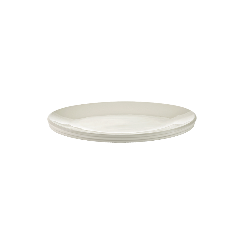 Plateau, plat Plat de service oval DUNE S Blanc albâtre SERAX