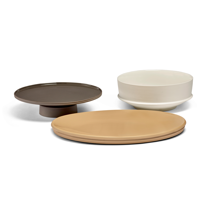 Plateau, plat Plat de service oval DUNE S  Argile SERAX