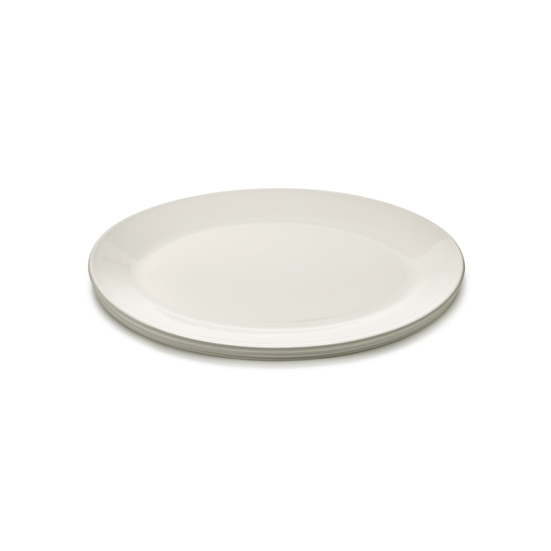 Plateau, plat Plat de service oval DUNE L Blanc albâtre SERAX