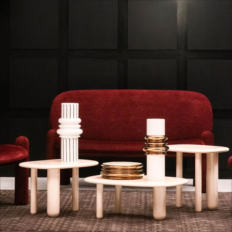 Table d'appoint guéridon TOTTORI L 64 Crème DRIADE