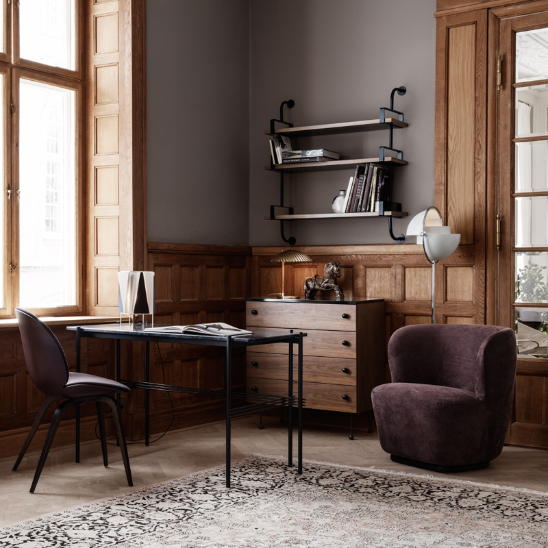 Bureau TS DESK Marbre Marquina noir GUBI