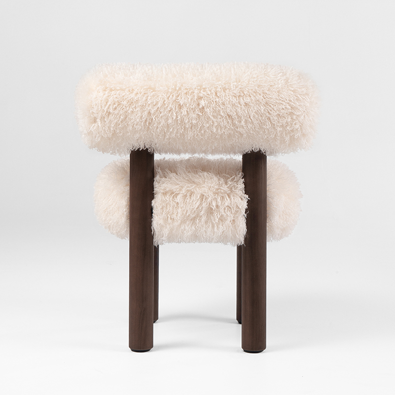 Chaise GROPIUS CS2 FLUFFY Azur cotonneux Ivoire/ frêne marron NOOM HOME