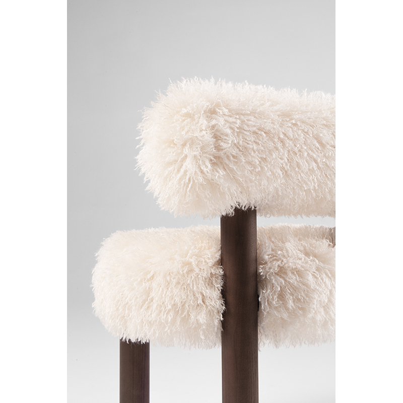 Chaise GROPIUS CS2 FLUFFY Azur cotonneux Ivoire/ frêne marron NOOM HOME