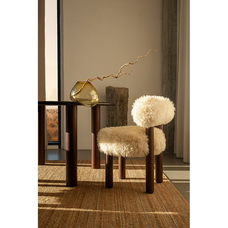 Chaise GROPIUS CS2 FLUFFY Azur cotonneux Ivoire/ frêne marron NOOM HOME