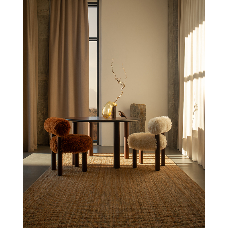 Chaise GROPIUS CS2 FLUFFY Azur cotonneux Ivoire/ frêne marron NOOM HOME