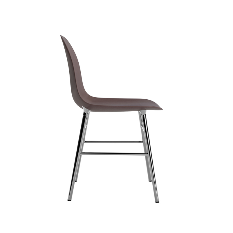 Chaise FORM CHAIR piètement chrome Marron Normann Copenhagen