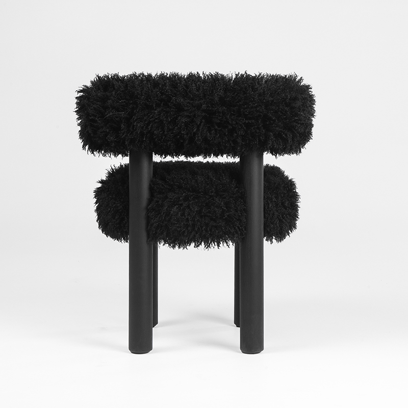 Chaise GROPIUS CS2 FLUFFY Azur cotonneux Carbone/ frêne noir NOOM HOME