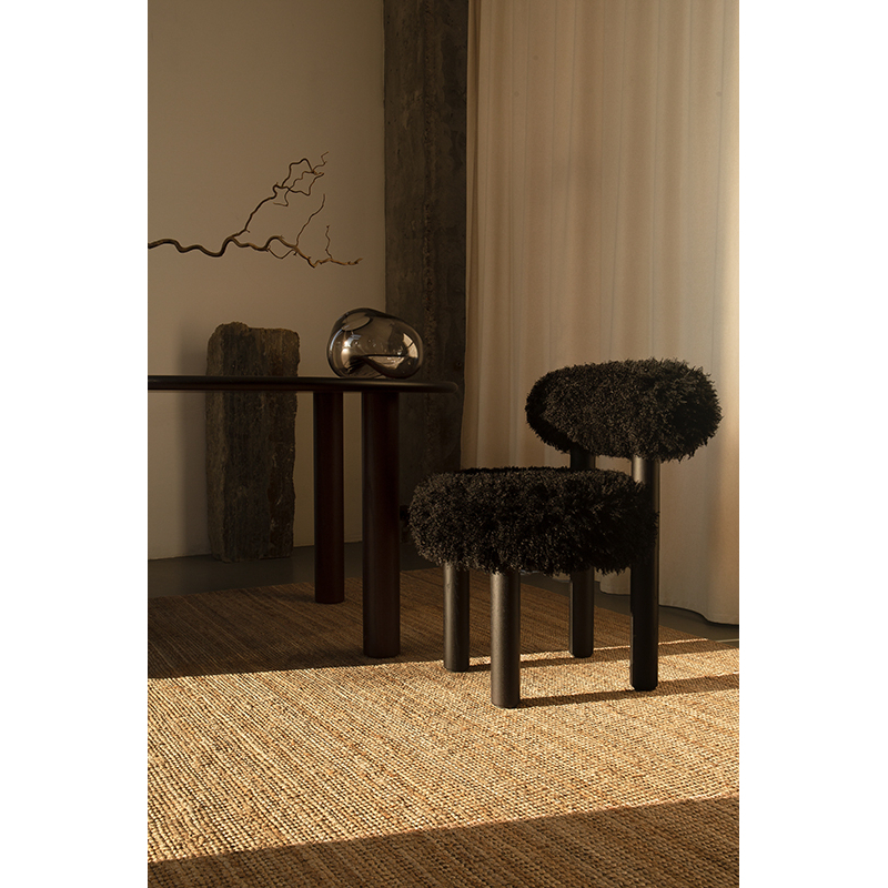 Chaise GROPIUS CS2 FLUFFY Azur cotonneux Carbone/ frêne noir NOOM HOME