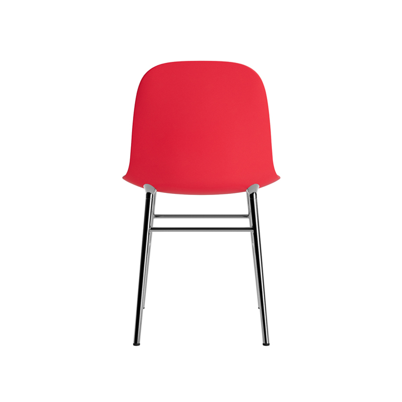 Chaise FORM CHAIR piètement chrome Rouge vif  Normann Copenhagen